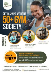Oak Wellness 50+ Gym Society Flier